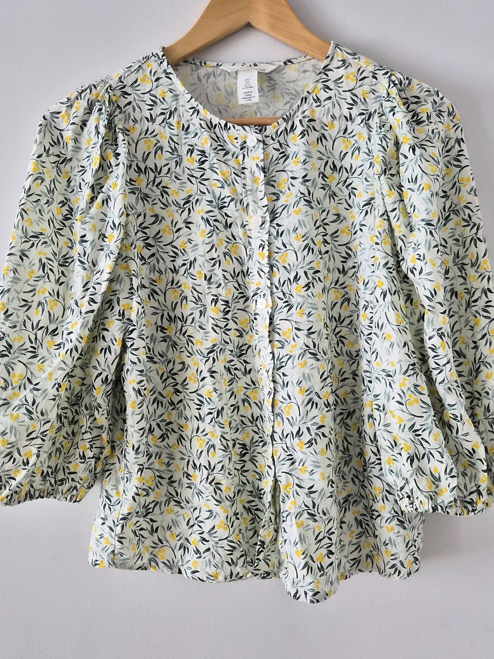 H&M Yellow Floral Button-Front Blouse